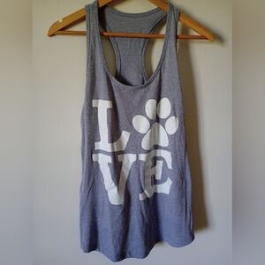 🙂Racer Back Tank Top with Love Paw Print Size M/L
